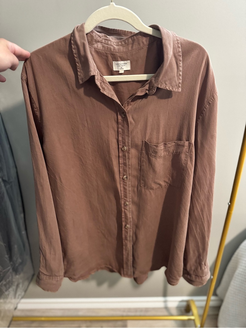 Gentle Fawn Mauve Brown Button-Down Shirt